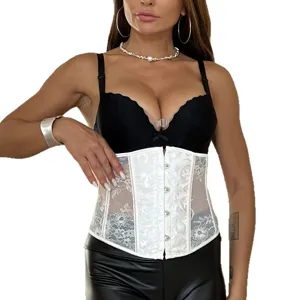 Sexy Schnürungskorsett Taillenmieder, gotische Bustier Formwäsche für Damen Hauptansicht.