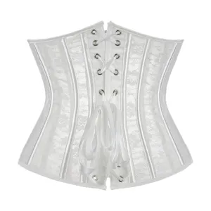 Corset moldeador de cintura de encaje blanco faja reductora transpirable para mujeres