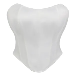 Top Corsé Sin Tirantes de Satén Sexy para Mujer Espalda Descubierta Busto con Varillas Ajustado Fiesta de Verano Clubwear Top Tubo