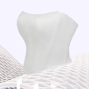 Top corsé blanco de satén sin tirantes para mujer, bustier elegante con ballenas de moda.