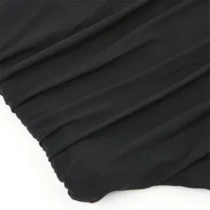 Black breathable mesh fabric detail, elastic ruched texture for women sexy top shapewear.