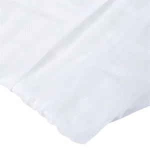 White breathable mesh fabric close-up, elastic and lightweight material for apparel details.
