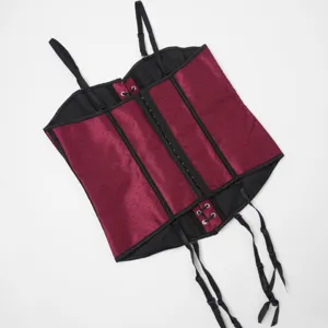 Haut de corset vintage pour femmes avec bretelles design rouge et noir pour style mode
