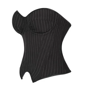 Top de corsé a rayas con aros para mujer bustier estructurado moda sin tirantes