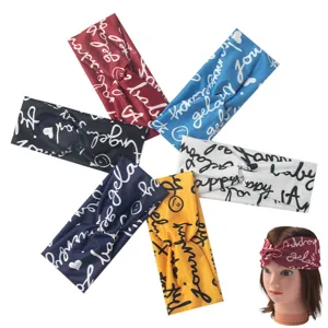 Baumwolle elastisches Yoga Stirnband breites Twist Haarband Sport Fitness Schweißband Set