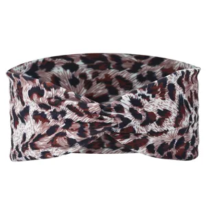 Twist Headband Leopard Print Hair Band Women Yoga Sports Headwear Elastic Fashion Accessory