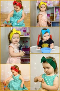 Kinderen schattige stoffen strik hoofdband zoete haaraccessoires voor meisjes feest dagelijks