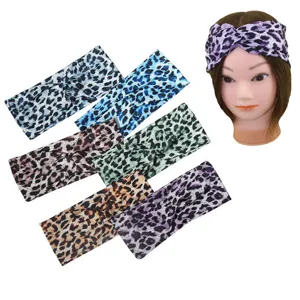 Women Cross Twist Leopard Headband Yoga Sports Hair Band Fashion Hair Accessories