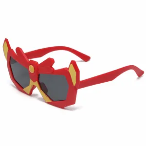 Kids fashion red mecha robot sunglasses cute cartoon style protective sun glasses for kids