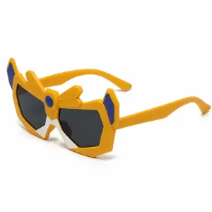 Kids anime robot sunglasses cute yellow sun protection eyewear for children party daily wear