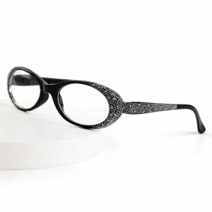 Mode Strass Lunettes de Lecture Anti-Lumière Bleue Femmes Vision Claire Lunettes Presbytes Monture PC Cristal