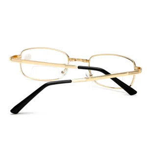 Opvouwbare leesbril voor heren en dames, draagbaar metalen montuur blauwlichtfilter progressief.