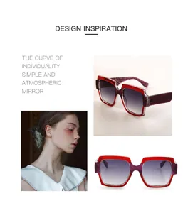 Lunettes de soleil rétro surdimensionnées pour femmes et hommes, verres dégradés, protection UV.