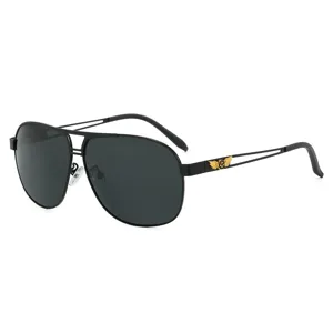 Men metal polarized sunglasses driver aviator sunshades anti-glare fishing stylish eyewear