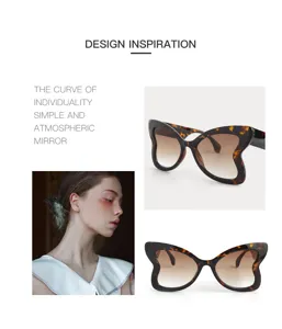 Butterfly shaped sunglasses tortoise shell gradient lenses stylish women eyewear
