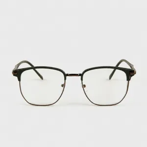 Vintage half-montuur blauwlicht filter bril heren dames helder retro optisch montuur.