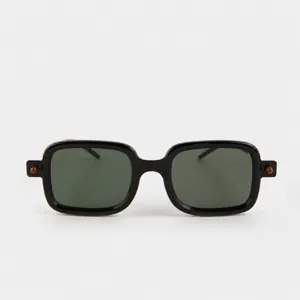 Fashion retro square sunglasses with chic side pin details for women and men street style.