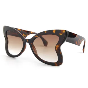 Chic oversized butterfly sunglasses for women featuring stylish tortoise shell frame and lenses.