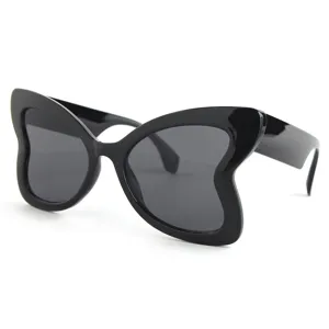 Fashion black butterfly sunglasses for women, trendy UV protection eyewear main view.