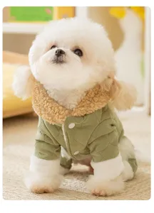 Vêtements d'hiver chauds et épais pour chien combinaison matelassée mignonne pour petits chiens