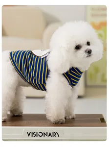 Summer dog striped vest cute pet clothes breathable small dogs apparel cat clothing outfit.
