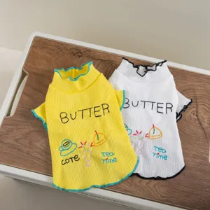 Leuke huisdierkleding geribbelde gebreide shirts voor honden en katten casual dagelijkse