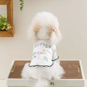 Hond zomer dunne basis shirt schattige huisdier kleding ademende casual kat kleding