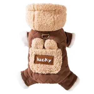 Vêtements d'hiver chauds pour chien capuche en peluche ours mignon pour chat animal.