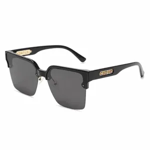 Lunettes de soleil polarisées carrées à demi-monture tendance pour hommes et femmes