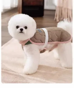 Warm quilted dog vest winter pet jacket cute puppy clothes for small medium dogs apparel