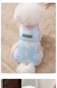 Winter warm dog vest for small medium dogs, cute cartoon print pet coat with reflective strip.