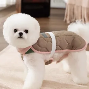 Winter dog warm padded vest cute pet quilted clothes for small medium dogs casual cotton coat