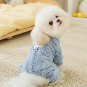 Combinaison polaire chaude pour chien, vêtement douillet couleur macaron pour animaux.