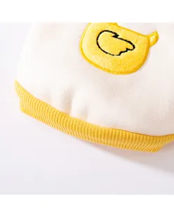 Cute pet dog cat hoodie winter warm apparel detail soft fleece cute yellow design.