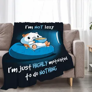 Comfortable flannel cartoon hamster throw blanket soft plush funny gift for women and girls
