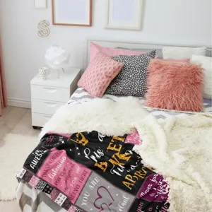 Cozy flannel throw blanket with special appreciation print for women, soft home textile.