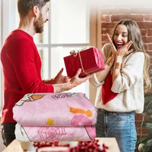 Pink Ghost Halloween Flannel Blanket Cute Cartoon Pumpkin Soft Warm Throw Blanket For Sofa Bed Chair Home Textile