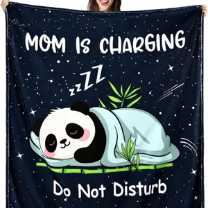 Mama laadt op fleece deken schattig slapend panda ontwerp comfortabele plaid voor cadeau