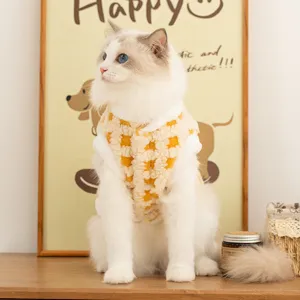 Cute Cartoon Alarm Clock Pet Fleece Clothes Two-Legged Warm Sweater Coat For Cats Small Dogs Autumn Winter Apparel