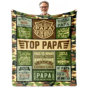 Custom flannel blanket for dad, personalized father's day gift soft warm throw blanket.