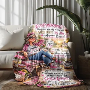 Mother's day flannel throw blanket cozy Christian faith gift soft sofa blanket daily warm