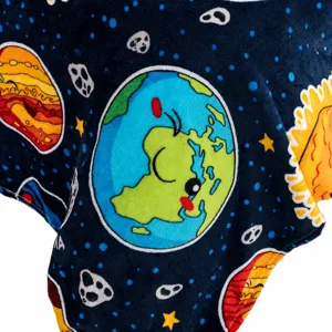 Coperta in peluche pianeta spaziale, coperta per pisolino sistema solare cartone.