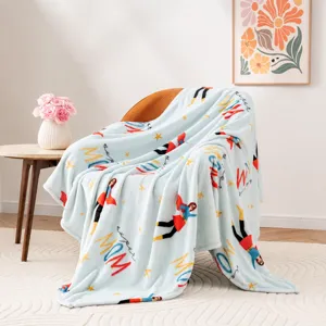 Coperta in Pile Morbida e Calda Con Stampa Cartoon e Floreale Coperta in Flanella Per Letto Divano Soggiorno