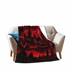 Halloween gotisch kasteel print plaid deken, zachte pluche deken voor slaapkamer bank.