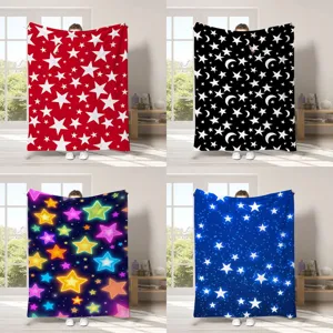 Coperta in Flanella con Stampa Digitale Cielo Stellato Calda Morbida Coperta per Letto Divano Decorazione Casa