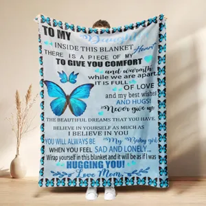 Mothers Day Gift Flannel Blanket Warm Cozy Throw Blanket Soft Fleece Blanket For Mom Family Living Room Home Decor