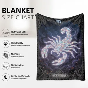 Scorpio astrology flannel blanket, fluffy soft constellation throw blanket for bedroom decor.