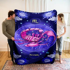 Constellation Scorpio flannel blanket astrology starry night throw blanket for home