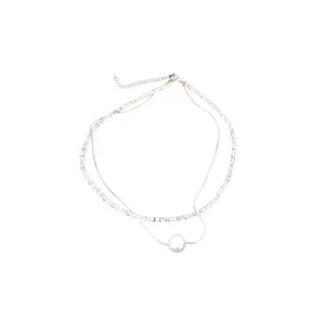 Multi-layer pearl necklace minimalist clavicle chain elegant chic jewelry for women everyday wear