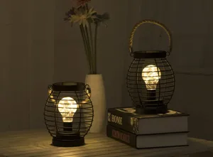 Detailed close-up view of the Nordic style iron decorative night light with warm LED bulb.